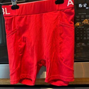 AYBL Women's Staple Seamless Training Shorts in Red Medium